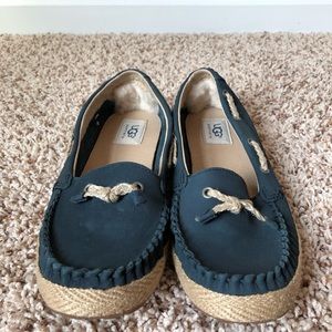 Barely Worn Navy Blue Ugg Loafer Flats
